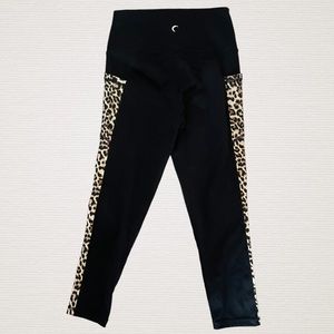 Zyia Leopard Side Pocket Cropped Leggings, Women's Size 4
